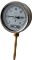 Термометр осевой ПРОМА ТБ100 до 120°С биметаллический, диаметр корпуса - 100 мм, длина погружной части 46 мм, присоединение - G1/2″, безвинтовое, класс точности - 2,5
