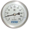Термометр биметаллический ТБ80 Метер осевой, до 160°С, корпус 80 мм, L=40 мм, присоединение G1/2″
