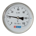 Термометр биметаллический ТБ100 Метер осевой, до 120°С, корпус 100 мм, L=80 мм, присоединение G1/2″