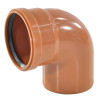 Отвод НПВХ Aquaviva Дн160 угол 87 градусов раструбный для наружной канализации, безнапорный, коричневый