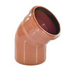 Отвод НПВХ Ostendorf Дн200 угол 45 градусов раструбный для наружной канализации, безнапорный, коричневый