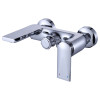 Смеситель для ванны с душем Профсан Дизайн ПСМ-500 длина 130 мм, однорукояточный, излив короткий, серебристый