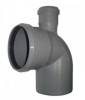 Отвод канализационный TEBO Дн110x50 87,5° универсальный с выходом (вверх), безнапорный, полипропиленовый, серый для внутреннего монтажа