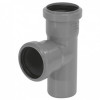 Тройник канализационный TEBO Дн50 87,5° безнапорный, полипропиленовый, серый для внутреннего монтажа