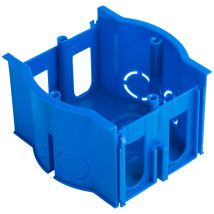 Коробка установочная EKF КМТ-010-4007 71х45 мм сборная проходная с саморезами, для твердых стен, корпус – полипропилен, IP20, цвет – синий (розничный стикер)